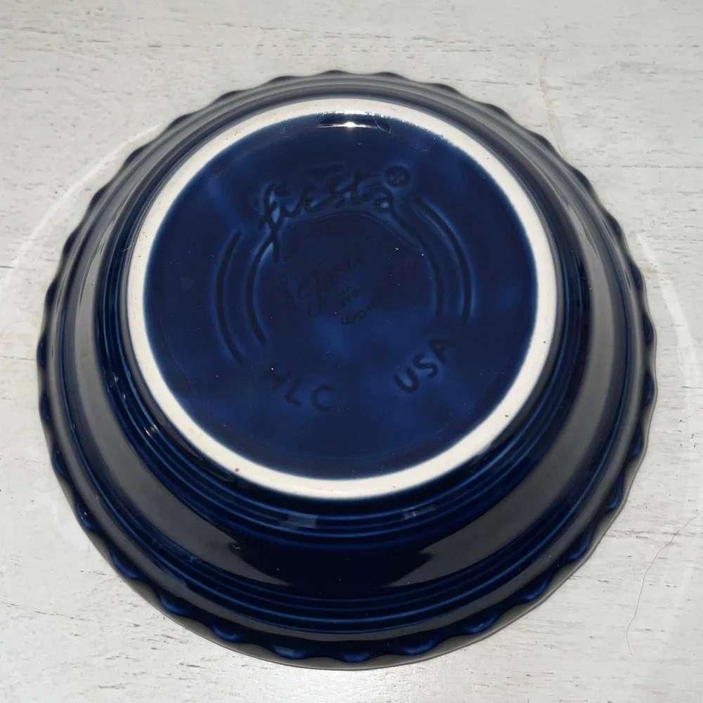 Vintage Fiesta cobalt Individual Deep Dish Pie Plate Vintage Retired Color 6”